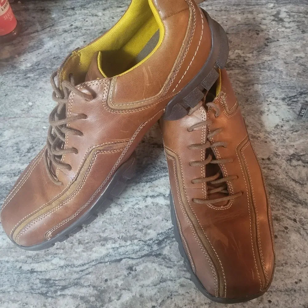 Brown Leather Dress Casual Lace Up Comfort Shoes